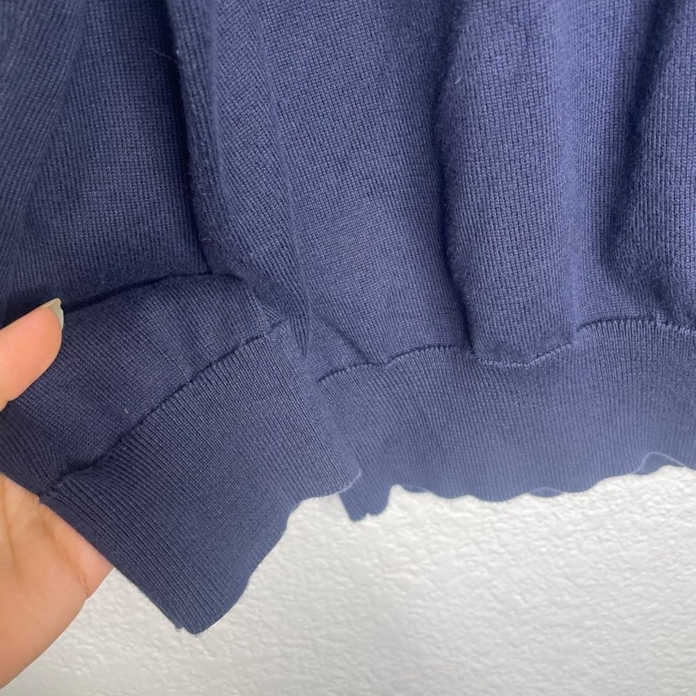 Polo Ralph Lauren Mens Sweater Size L Navy Blue Embroidered Logo V-Neck Pullover - Picture 10 of 12